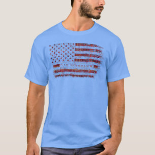 ドゥファスのクラン・サザーランドスコットランドタータンチェック米国国旗 Tシャツ