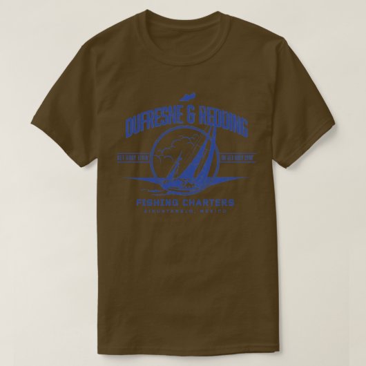 ドゥフレスネレディング魚釣りシャルターズ Tシャツ (デザイン正面)