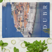 ドゥブロヴニクのパノラマビュー茶タオル キッチンタオル (折り畳み)