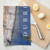 ドゥブロヴニクのパノラマビュー茶タオル キッチンタオル (四つ折り)