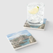 ドゥブロヴニクの壁を海から眺める ストーンコースター (横)