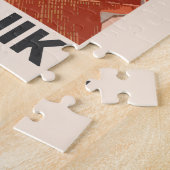 ドゥブロヴニククロアチアイラストレーショントラベルアートヴィンテージ ジグソーパズル (側面)