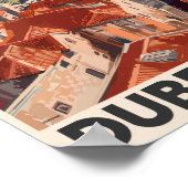 ドゥブロヴニククロアチアイラストレーショントラベルアートヴィンテージ ポスター (角)