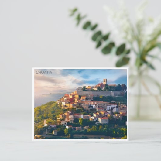 ドゥブロヴニククロアチアトラベルアートヴィンテージスプリット ポストカード (スタンド正面)