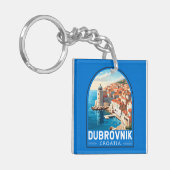 ドゥブロヴニククロアチアトラベルアートヴィンテージ キーホルダー (正面左)