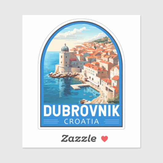 ドゥブロヴニククロアチアトラベルアートヴィンテージ シール (シート)