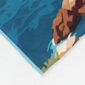 ドゥブロヴニククロアチアトラベルアートヴィンテージ フリースブランケット (角)