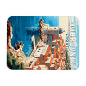 ドゥブロヴニククロアチアトラベルアートヴィンテージ マグネット (横)