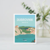 ドゥブロヴニククロアチアハメラルトラベルプレイスイラストレーション ポストカード (スタンド正面)