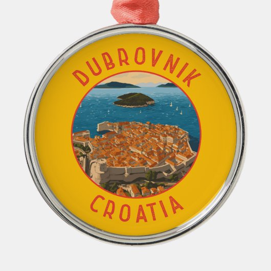 ドゥブロヴニククロアチアレトロ動揺してサークル メタルオーナメント (正面)