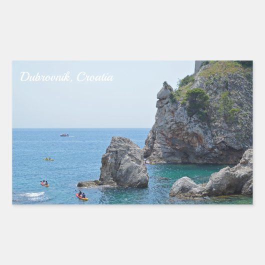 ドゥブロヴニククロアチアロックスホリデイ 長方形シール (正面)