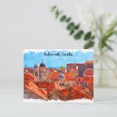 ドゥブロヴニククロアチアワイ絵を描トカラーズトラベル ポストカード (スタンド正面)