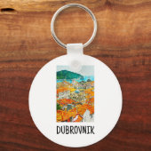 ドゥブロヴニククロアチアワーターカラー油絵を描キーチェーン キーホルダー (正面)
