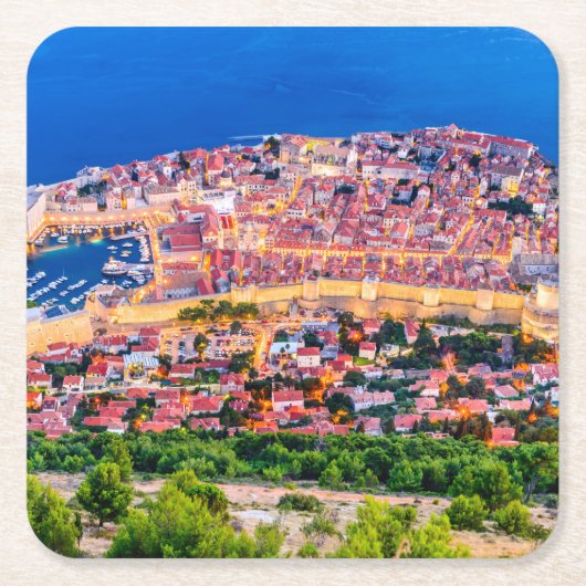 ドゥブロヴニククロアチア スクエアペーパーコースター (正面)