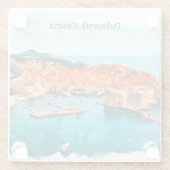 ドゥブロヴニククールクロアチアアドリアコーストパノラマビュー ガラスコースター (裏面)