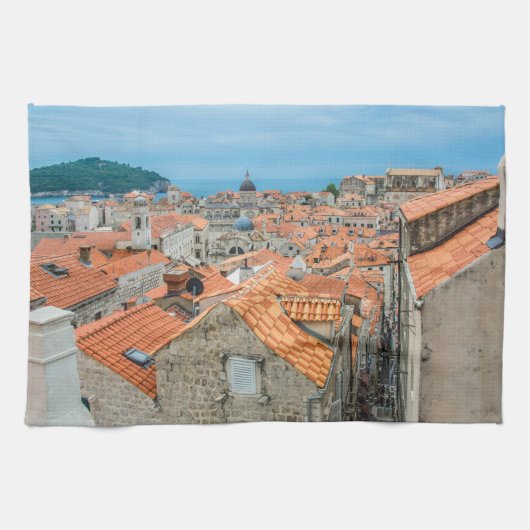 ドゥブロヴニク市の中心 キッチンタオル (横)