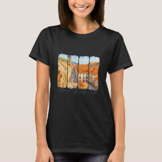 ドゥブロヴニク市壁クロアチア旅行筆跡ソ Tシャツ