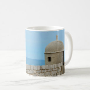 ドゥブロヴニク市絵画の壁の水彩色 コーヒーマグカップ