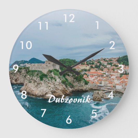ドゥブロヴニク港とシティセンター ラージ壁時計 (正面)