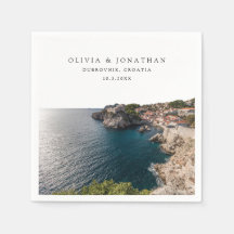 ドゥブロヴニク結婚ズカスタムカクテルナプキン