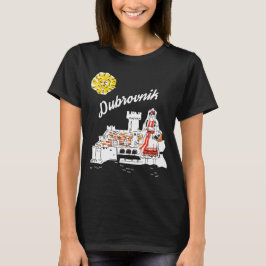ドゥブロヴニク クロアチア 要塞 白 赤 旅行 Tシャツ