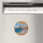 ドゥブロヴニク：ビーチと旧市街の景色 マグネット (インサイチュ (食洗機))