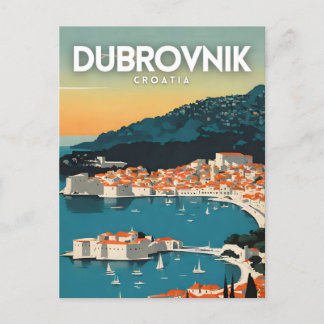 ドゥブロヴニクCroatia懐かしい旅行アートポスター ポストカード
