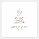 ドゥラキーパー聖なる誕生引用文名シール スクエアシール (正面)