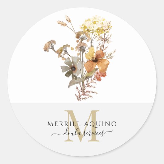 ドゥラサービスモノグラムウォーターカラーフローラ ラウンドシール (正面)