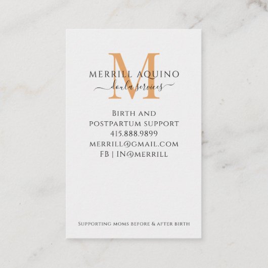 ドゥラサービスモノグラムウォーターカラーフローラ 名刺 (裏面)