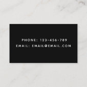 ドゥラシンプルミニマルクリーンブラック&ホワイトクラシック 名刺 (裏面)