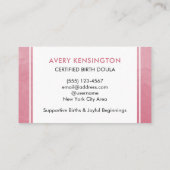 ドゥラバチスナース誕生コーチピンクウォーター色 名刺 (裏面)
