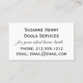 ドゥラブルー妊娠と呼ぶ時が 名刺 (裏面)