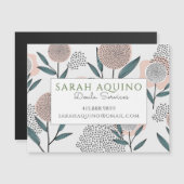 ドゥラマグネティックビジネスカードピーチコーラルフローラ (正面/裏面)