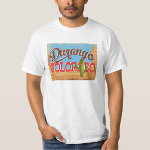 ドゥランゴコロラド州の漫画の砂漠のヴィンテージ旅行 Tシャツ