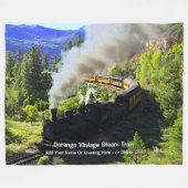 ドゥランゴヴィンテージ蒸気列車 – 名前の追加 フリースブランケット (正面(横))