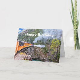 ドゥランゴ & シルバートン鉄道の機関車が橋上に カード