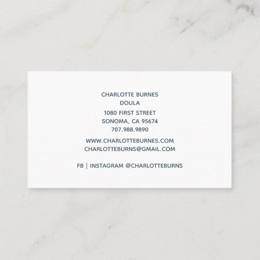 ドゥラ助産師誕生コーチウォーターカラーレインボー 名刺 (裏面)