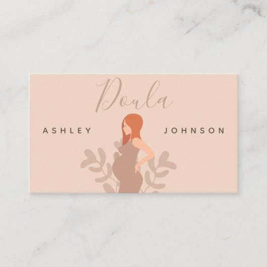 ドゥラ助産師誕生コーチニュートラルパステル妊娠 名刺 (正面)