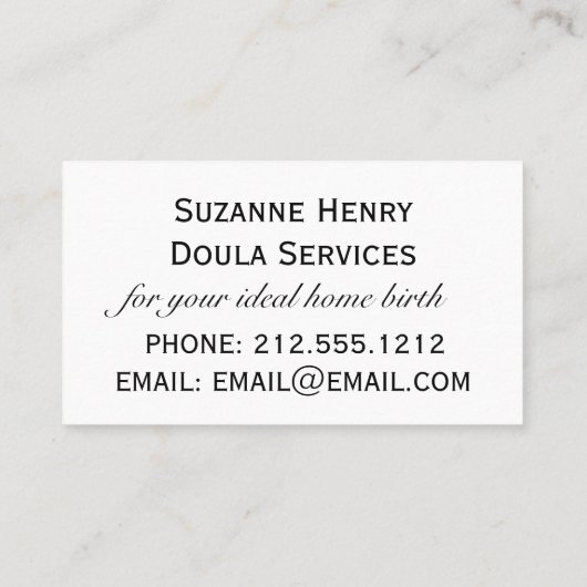 ドゥラ妊娠と呼ぶ時が 名刺 (裏面)