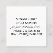 ドゥラ妊娠を呼び出す時間 スクエア名刺 (裏面)