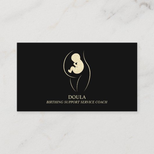 ドゥラ妊娠ナース助産師誕生コーチ金ゴールド 名刺 (正面)