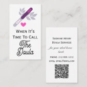 ドゥラ妊娠ハートQrコードを呼び出す時間 名刺 (正面/裏面)