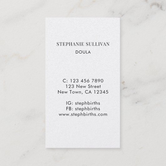 ドゥラ妊娠 名刺 (裏面)