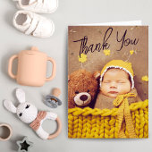 ドゥラ新生児カード | 写真と統計パーソナライズされた サンキューカード