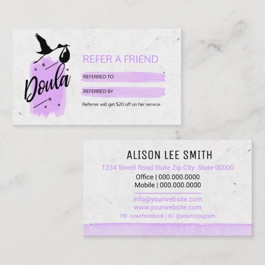 ドゥラ誕生のコーチが友人を紹介 名刺 (正面/裏面)