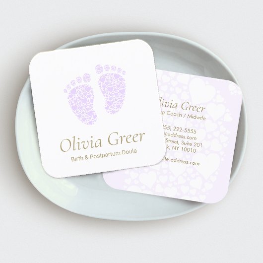 ドゥラ誕生コーチポストナタルナースベビー足 スクエア名刺