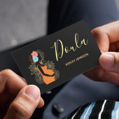 ドゥラ誕生コーチ助産師フローラ書道ブラック 名刺