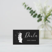 ドゥラ誕生コーチ助産師書道白黒 名刺 (スタンド正面)