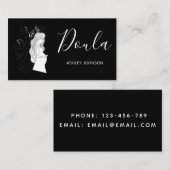 ドゥラ誕生コーチ助産師書道白黒 名刺 (正面/裏面)